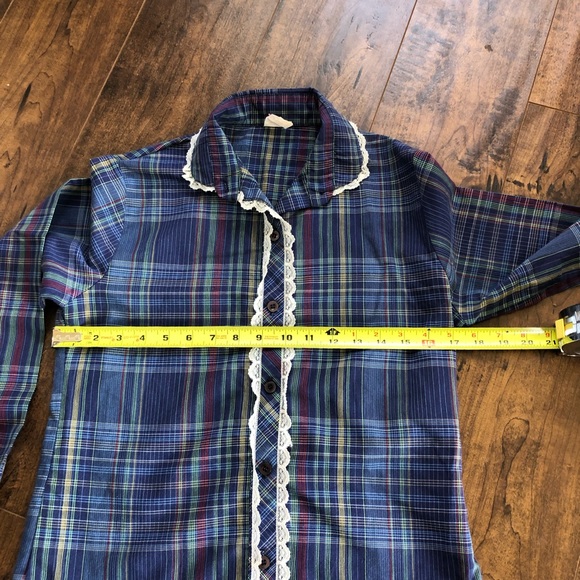 Vintage Plaid Lace Hippie Button Up - Picture 4 of 5